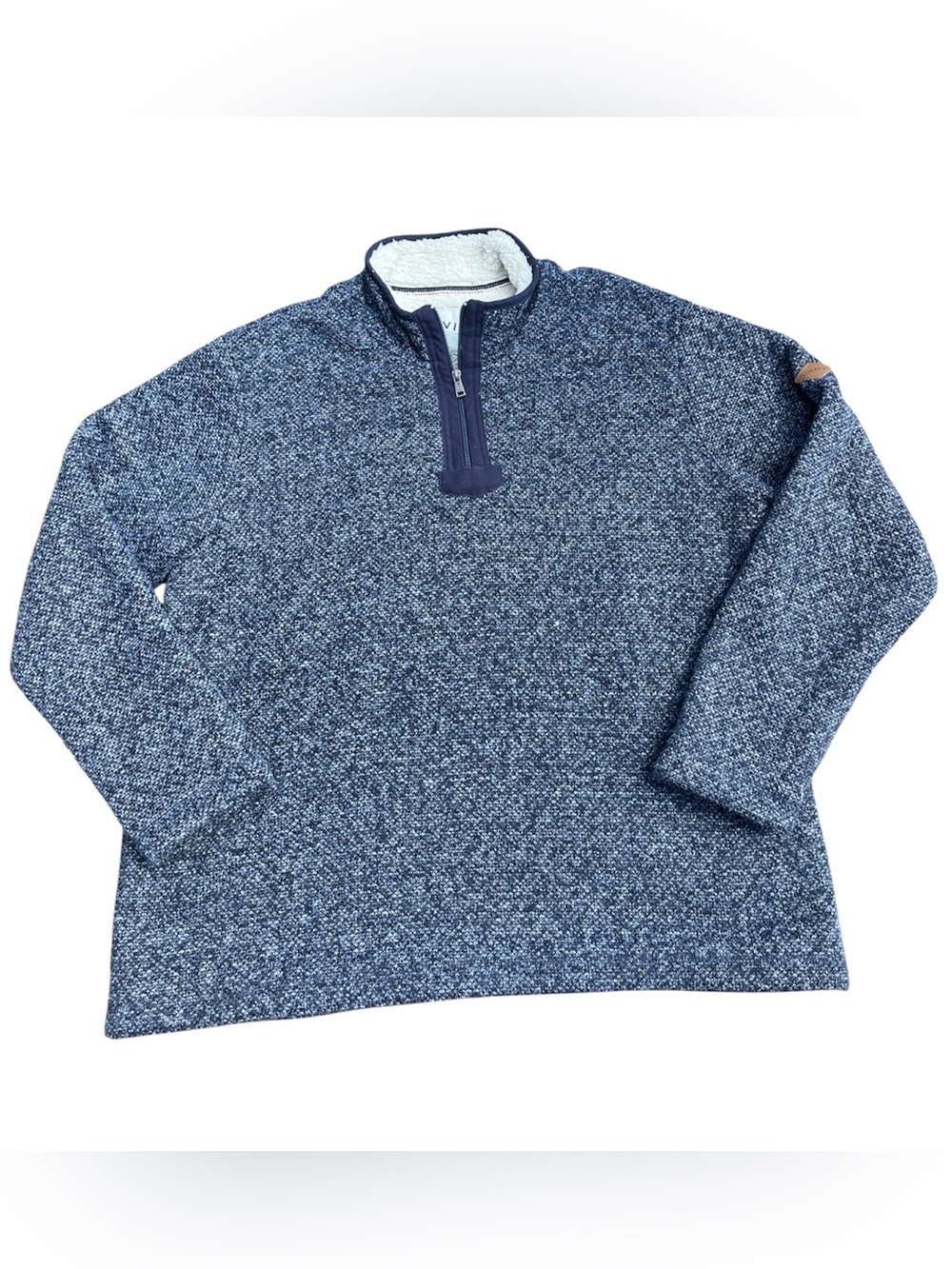 Orvis‎ Mens 3/4 Zip Navy Blue Sherpa Lined Sweater Size XXL